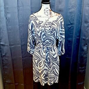 Trina Turk Chic Asymmetrical Zebra Print Dress